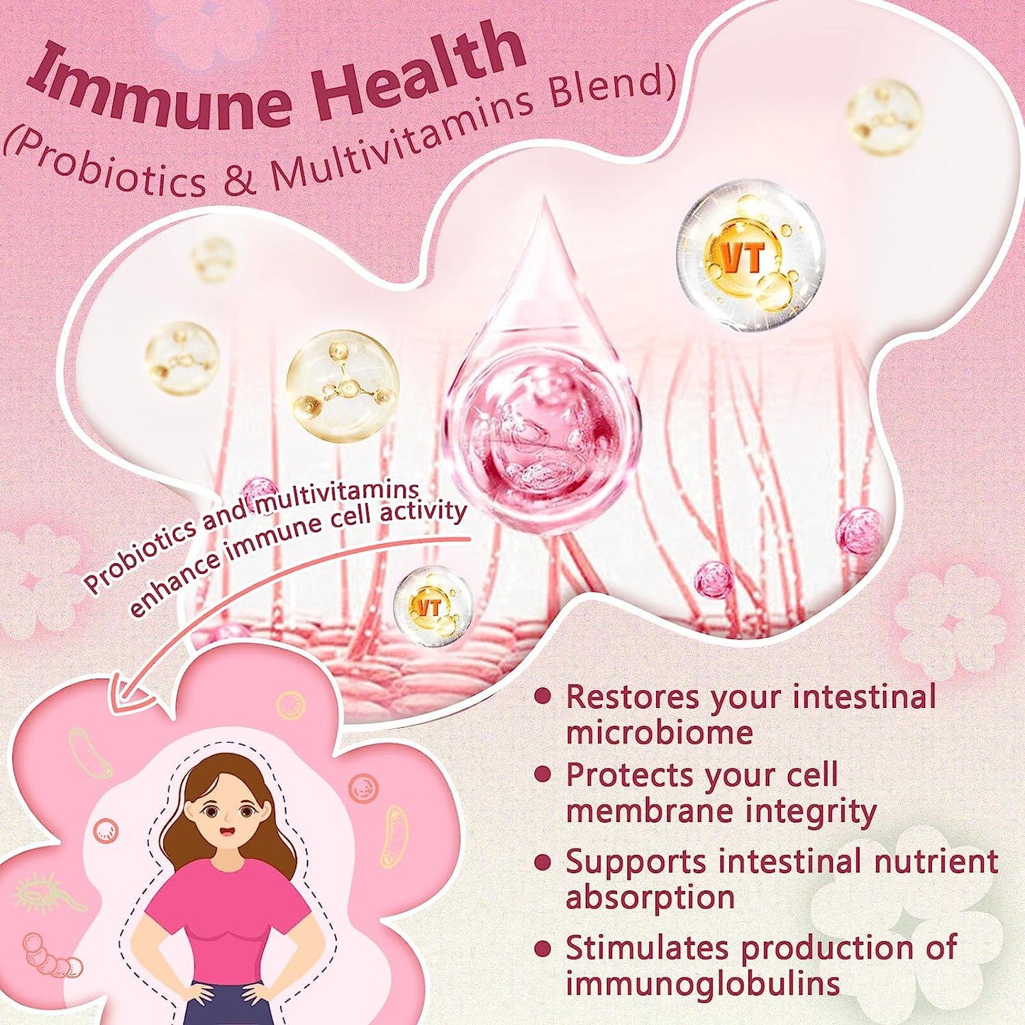 Women's Probiotics 100B CFUs, 21 Strains + Cranberry & D-Mannose + Skin Hydration Blend + Organic Prebiotics, Cranberry Flavor, 90 Tablets