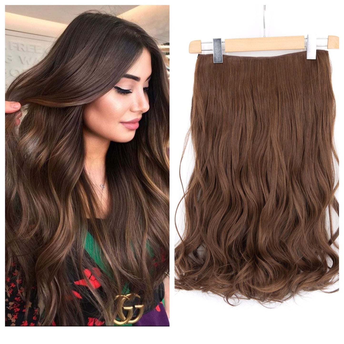 27" Hair Extensions Clip-in Curley 160g  NATURAL COLOUR