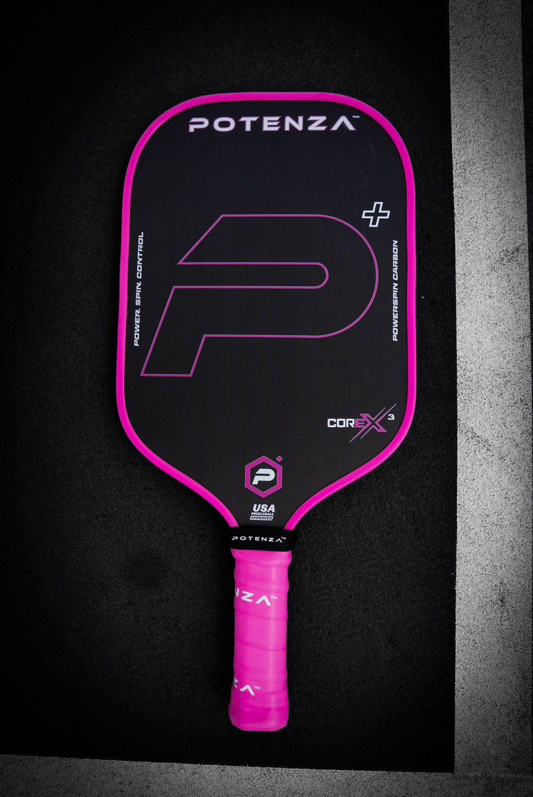P+ PowerSpin Carbon COREx3 (rosa neón, cara alargada)