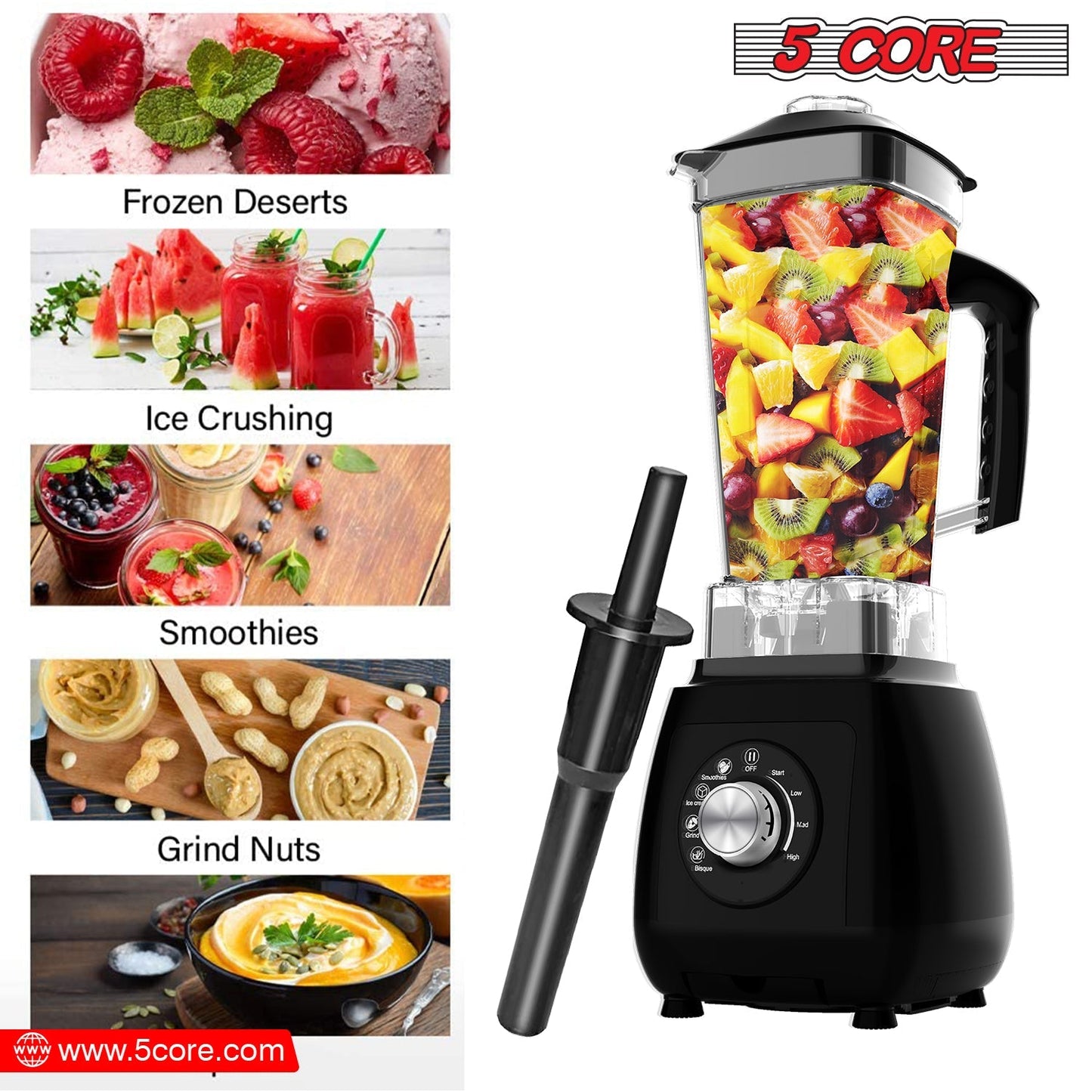 5Core Juicer Blender Machines 2000W  High-Speed Countertop Kitvhen