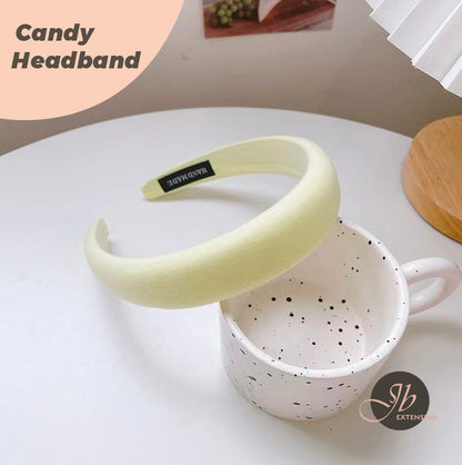 JBextension Padded Candy Headbands for Women, Wide Plain Turban Headband Fashion Hair Bands Headwear Barrette Styling Tools Accessories with Solid Colors