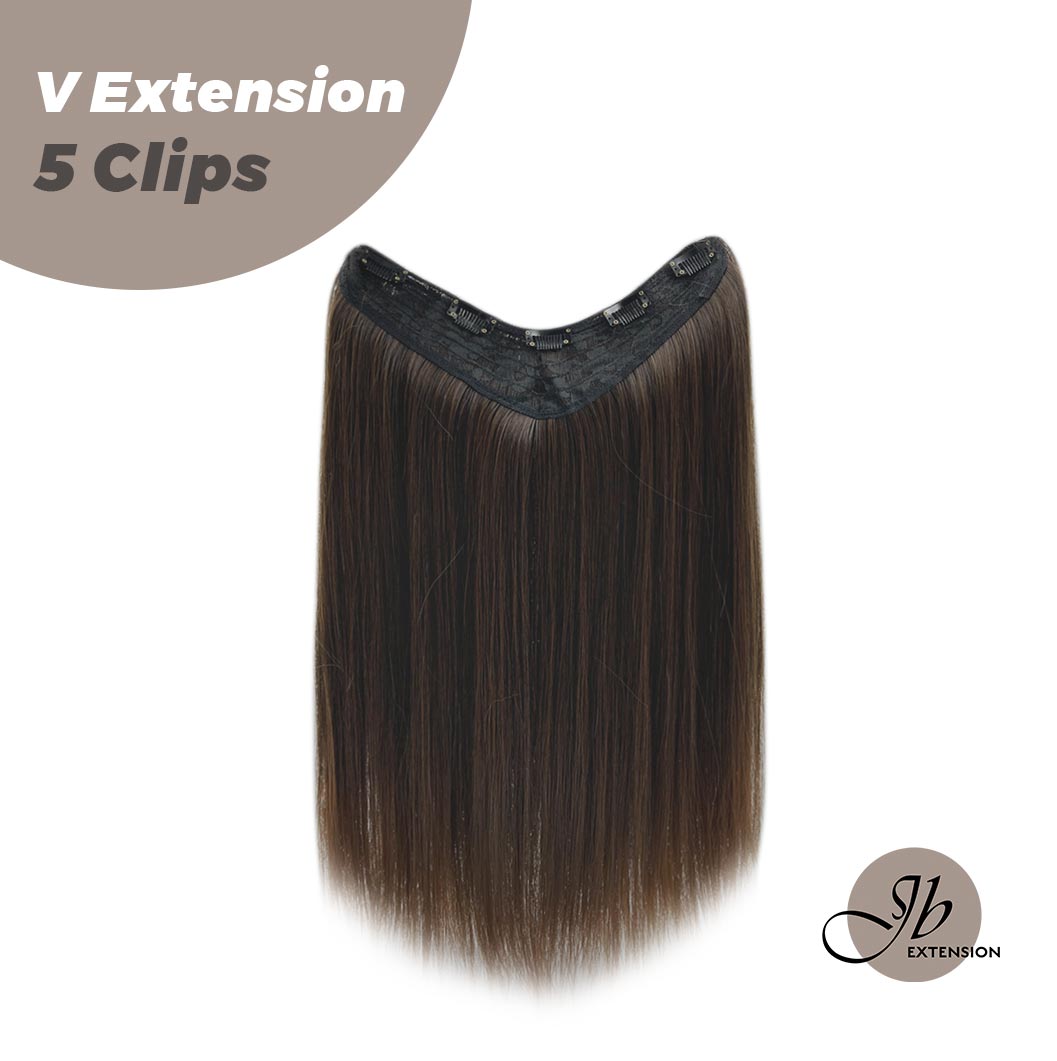 JBEXTENSION 20 Inches Hair V Extensions 5 Clip-in Straight Hair Extension With Clips 160g