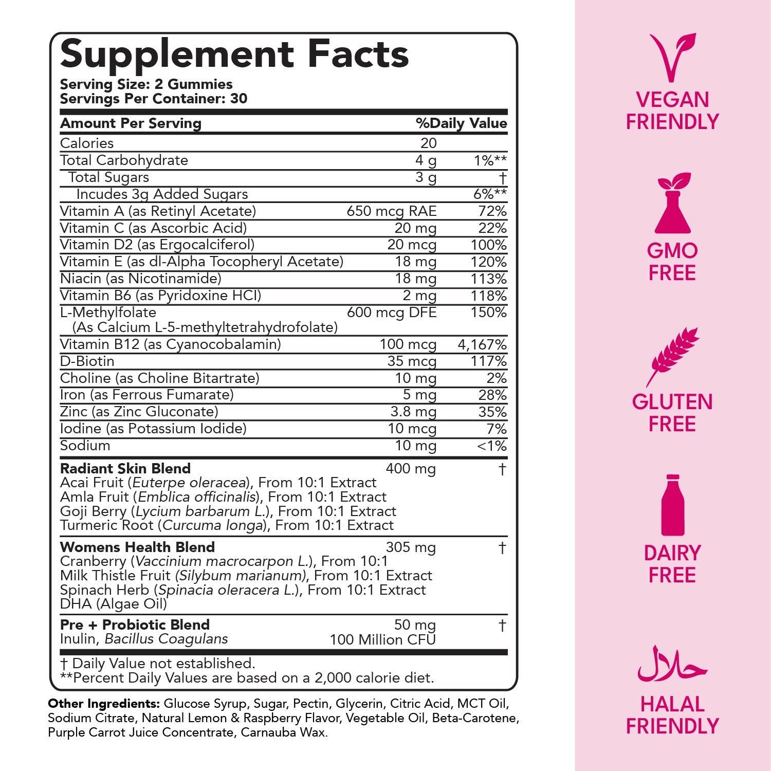 Women’s Multivitamin Gummies with Beauty, Energy & Digestive Support