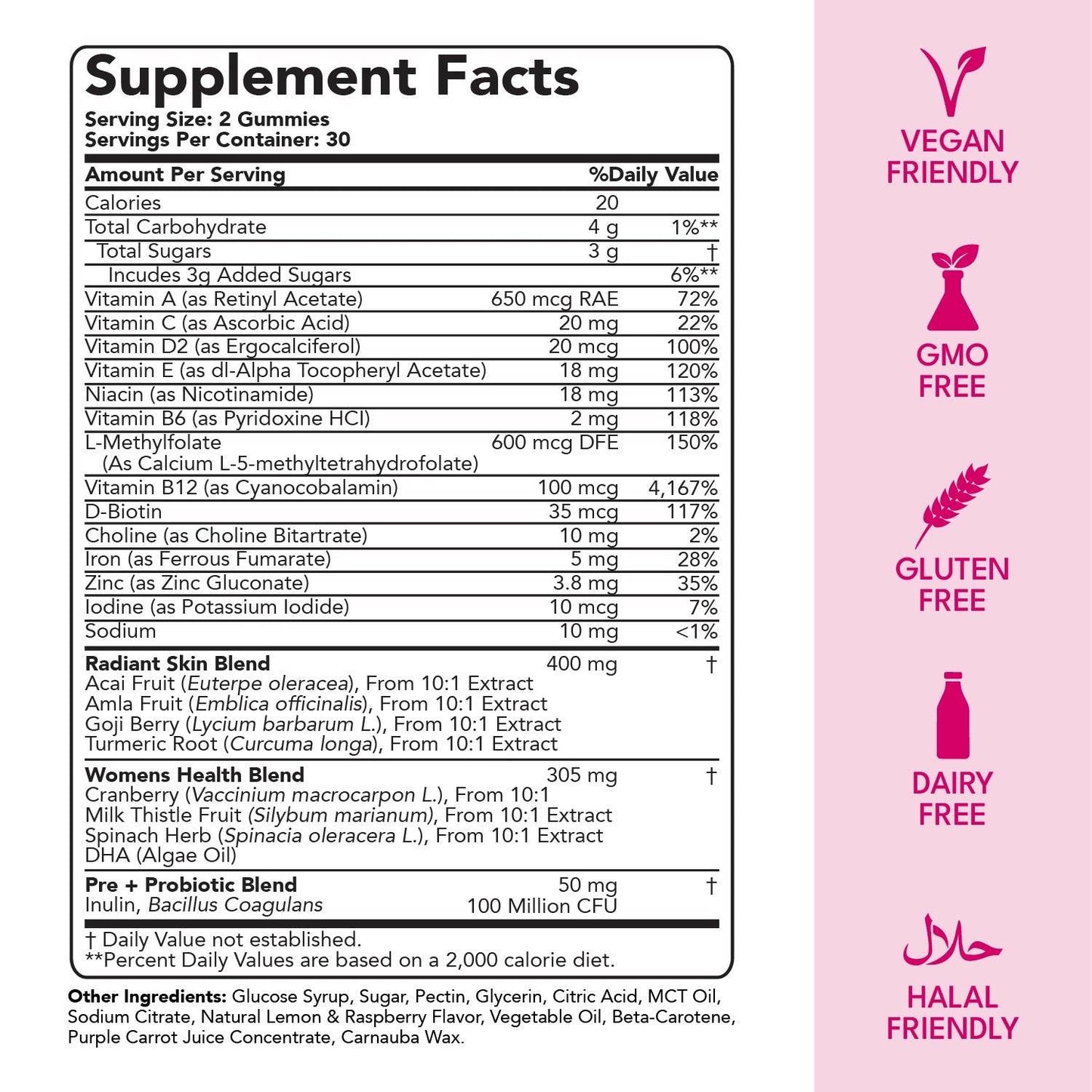 Women’s Multivitamin Gummies with Beauty, Energy & Digestive Support