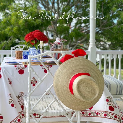 Wildflower Sun Hat - Vintage 1980s Floral Chintz Textile Ribbon