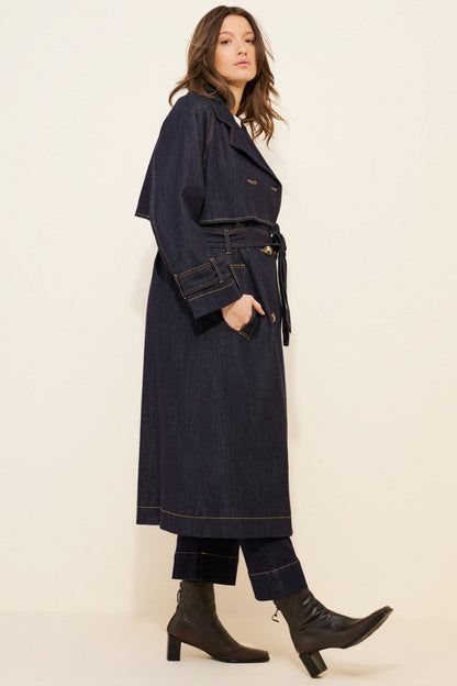 Loya Denim Trench Coat