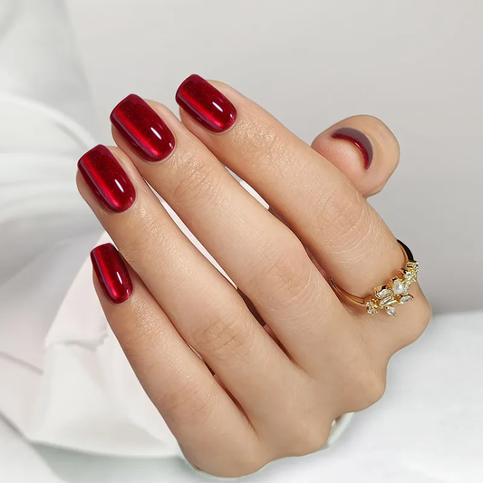 Red Hot Square Nails - Press On Nails | Long Lasting & Reusable