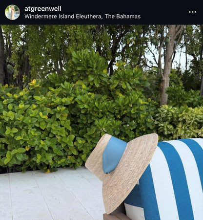 Wildflower Sun Hat - Cornflower Blue Paracord Lanyard with Wood & Jade Toggle Beads