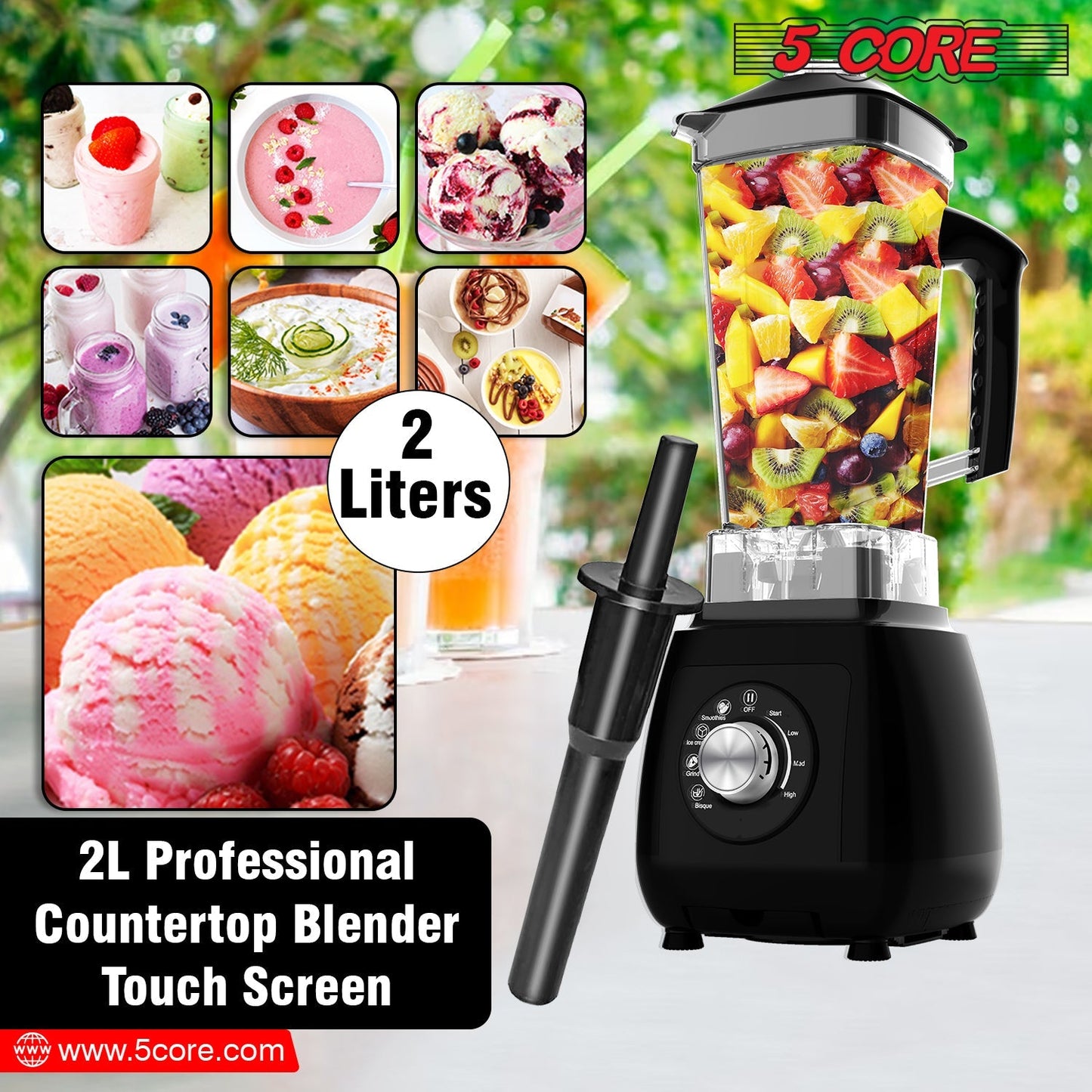 5Core Juicer Blender Machines 2000W  High-Speed Countertop Kitvhen