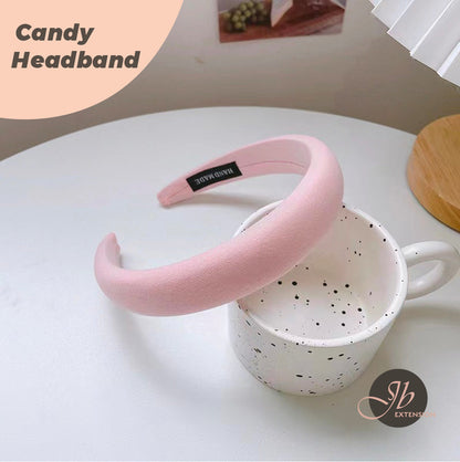 JBextension Padded Candy Headbands for Women, Wide Plain Turban Headband Fashion Hair Bands Headwear Barrette Styling Tools Accessories with Solid Colors