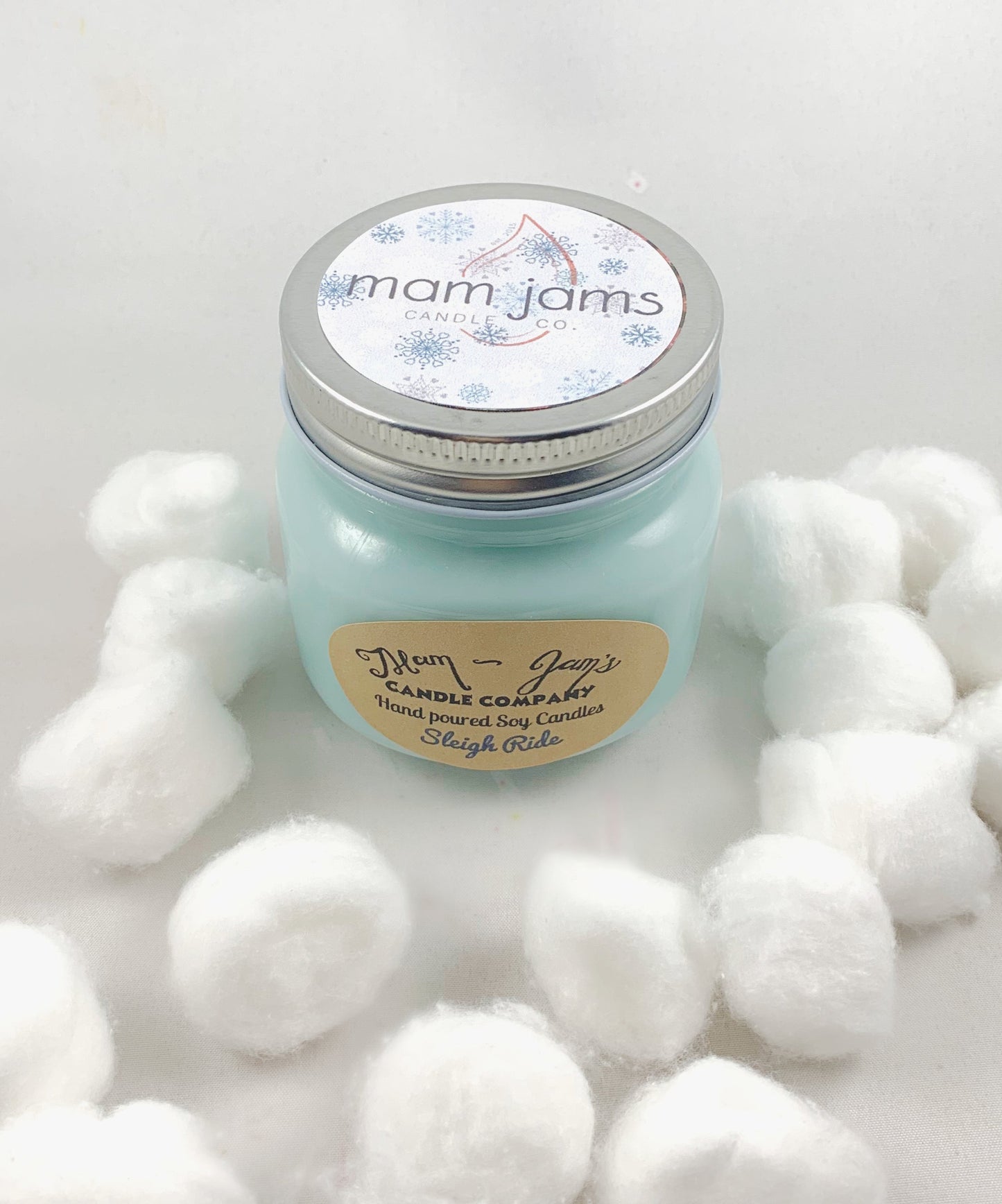 Sleigh Ride Soy Candle – Cozy & Festive Holiday Scent | Mam Jam’s