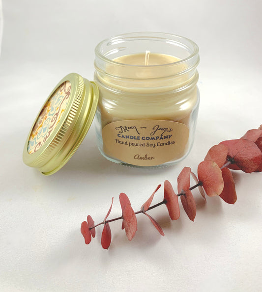 Bougie de soja ambrée – Parfum chaleureux et luxueux | Mam Jam’s