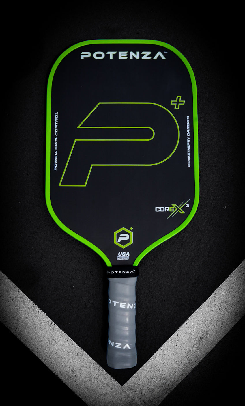 P+ PowerSpin Carbon COREx3 (Neon Green, Elongated Face)