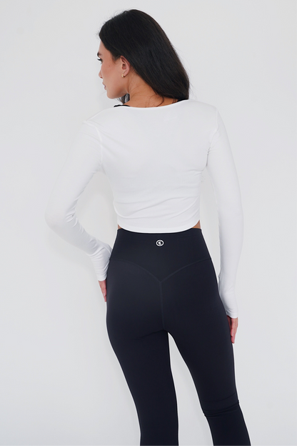 I Release Doubt Buttery Soft White Long Sleeve Crop Top