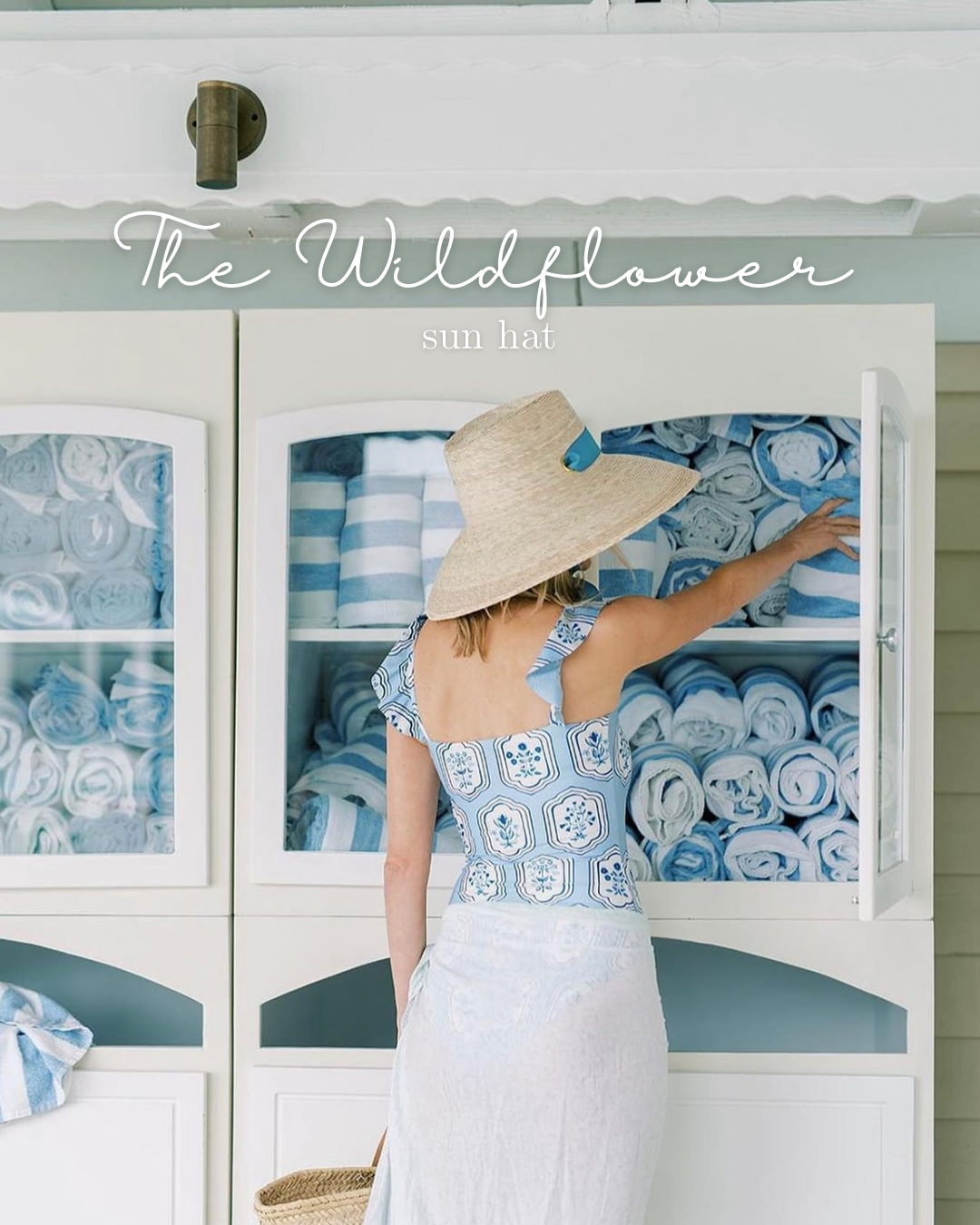 Wildflower Sun Hat - Ivory Wide & Short Grosgrain Ribbon