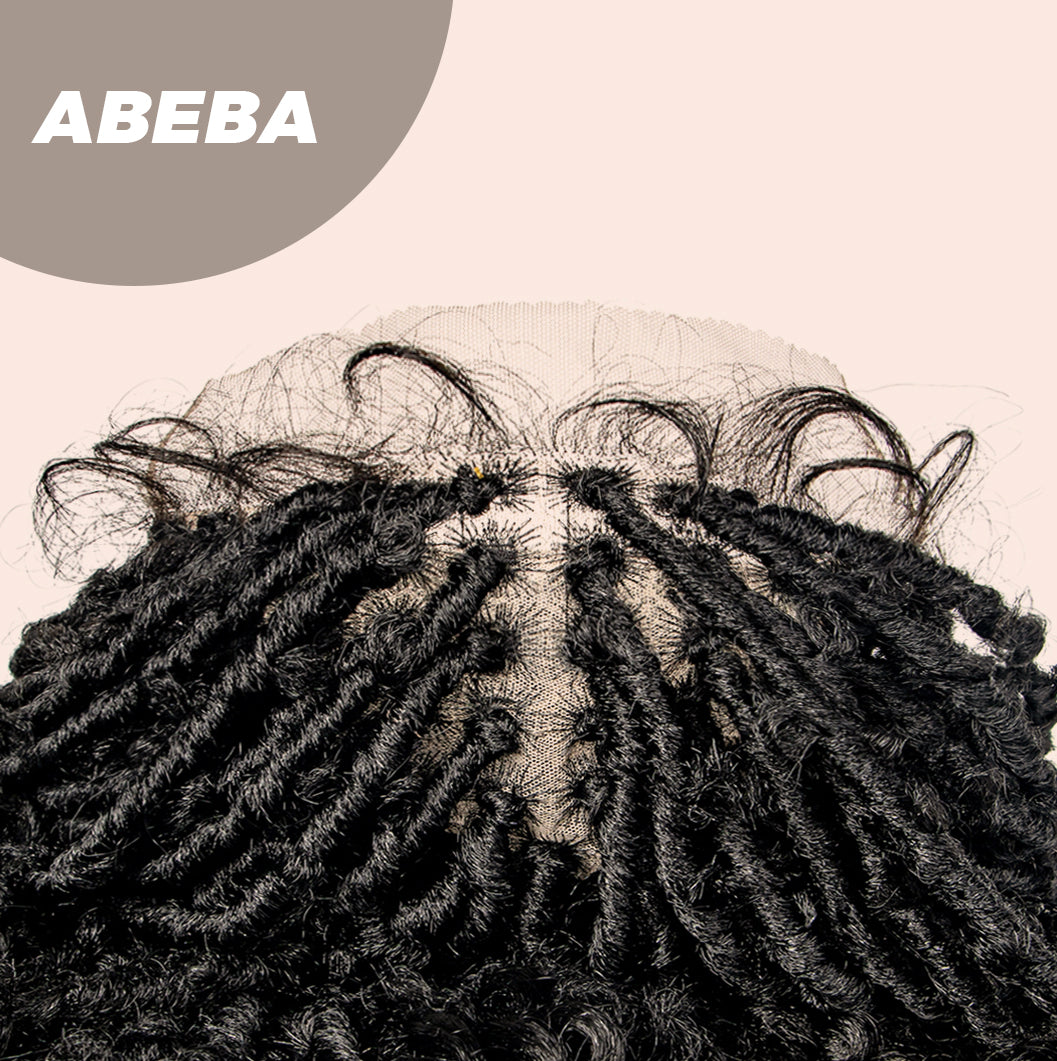 JBEXTENSION 35 Inches Full Double Lace Front Knotless Braided Wigs for Women Locs Braid Wig With Baby Hair Synthetic Lace Frontal Braid Wigs ABEBA