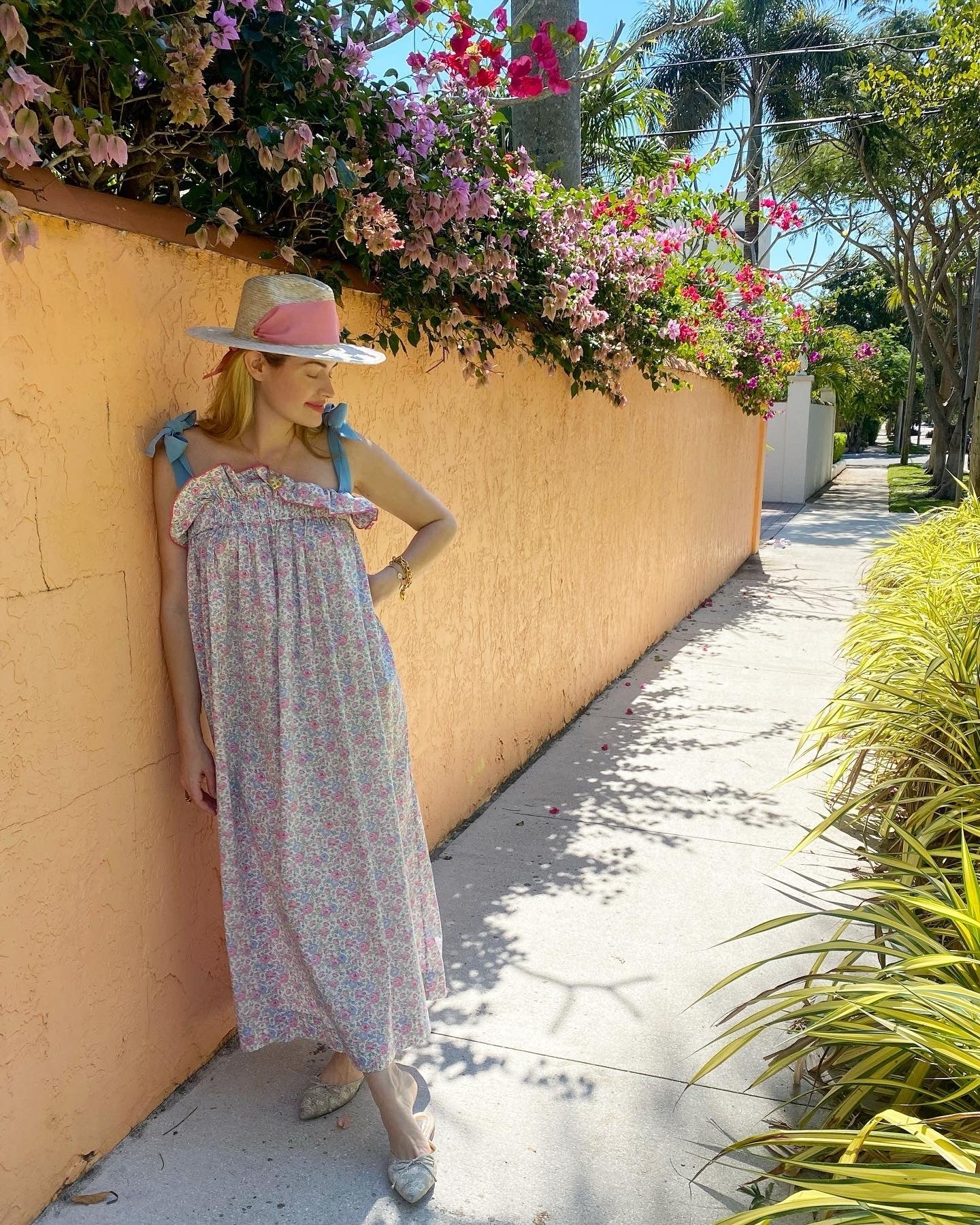Zinnia Sun Hat - Wide & Short French Blue Grosgrain Ribbon