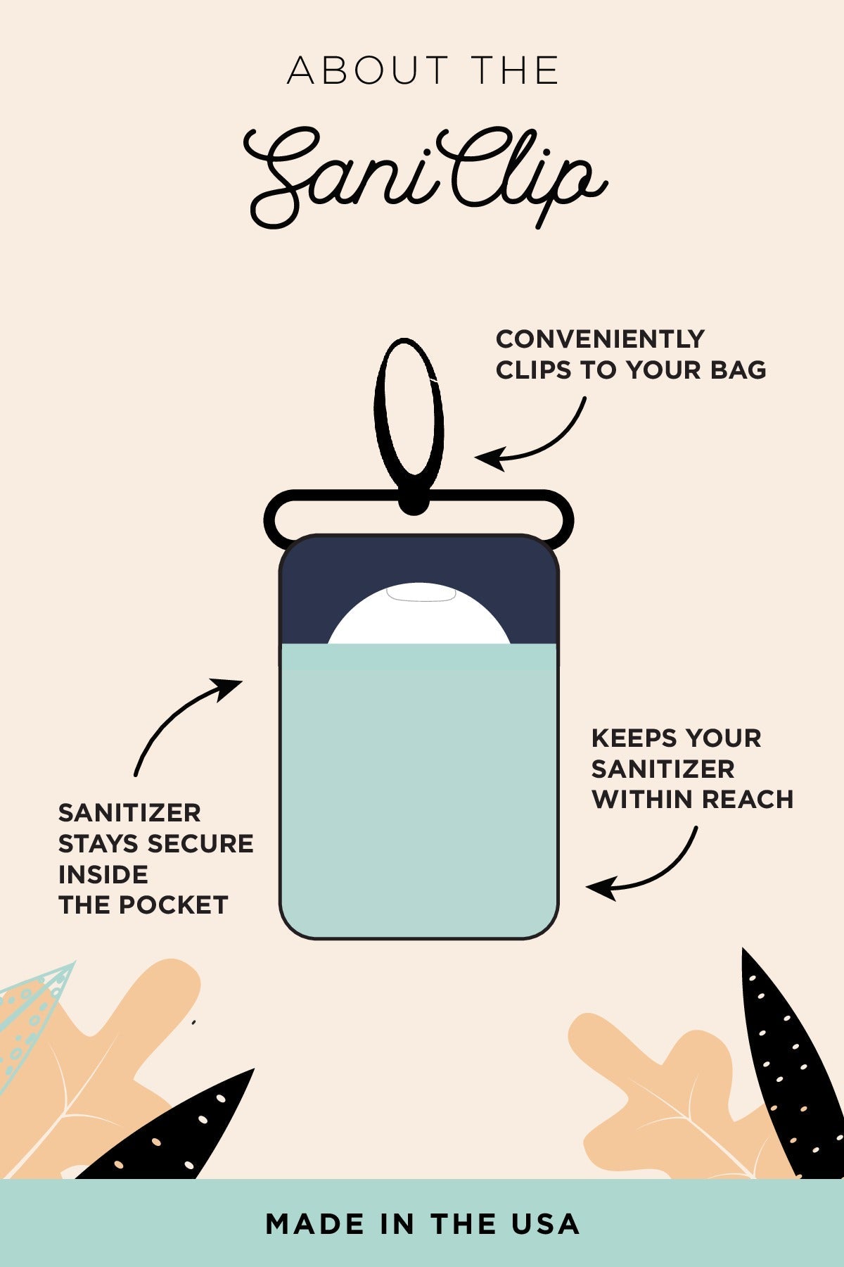 Tie Dye SaniClip Hand Sanitizer Holder