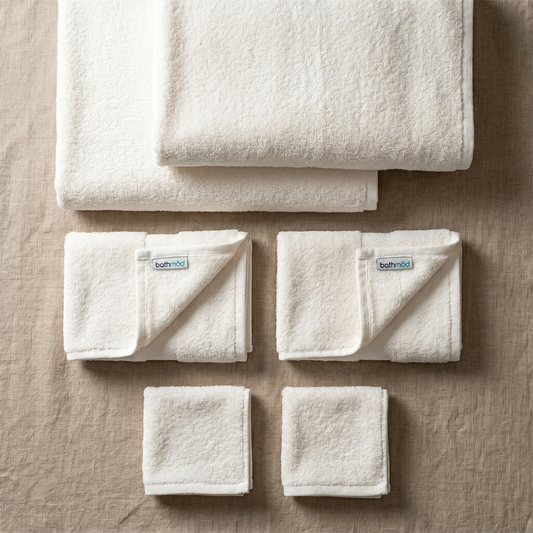 Juego de toallas de baño orgánicas de lujo de seis piezas | Toallas suaves, afelpadas y ecológicas