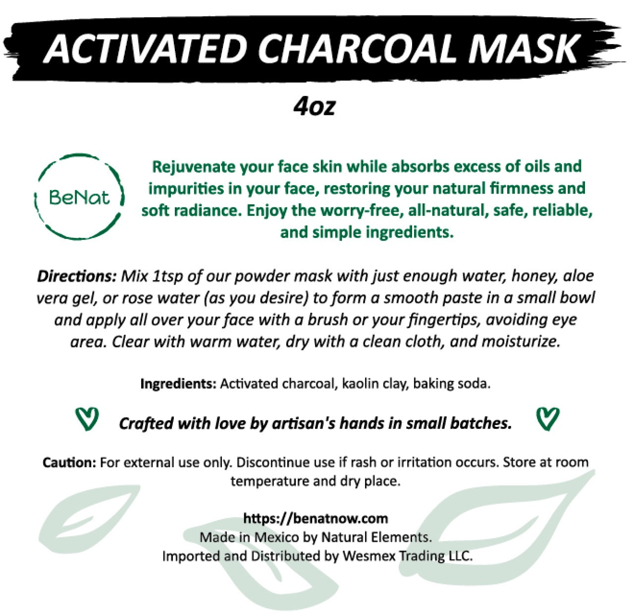 Mascarilla de carbón activado