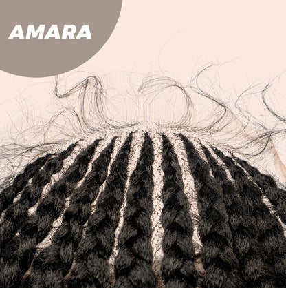JBEXTENSION 36" Full Lace Front Braided Wigs for Women Box Braids Wig with Baby Hair Synthetic Lace Frontal AMARA