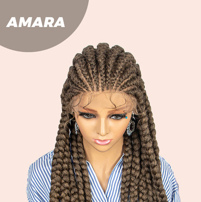 JBEXTENSION 36" Full Lace Front Braided Wigs for Women Box Braids Wig with Baby Hair Synthetic Lace Frontal AMARA