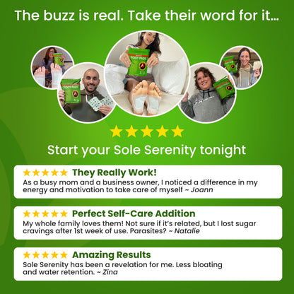 Sole Serenity 2-in-1 Detox Foot Pads - Zeolite, Ginger, Wormwood