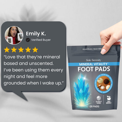 Mineral Vitality Detox Foot Pads with Fulvic Acid, Sea Salt, Magnesium