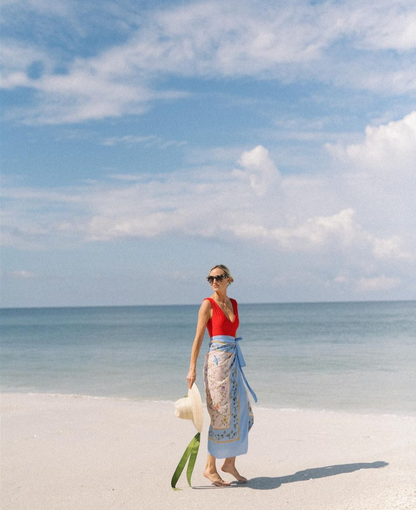 Sombrero para el sol Hollyhock - Cinta larga de grogrén azul marino