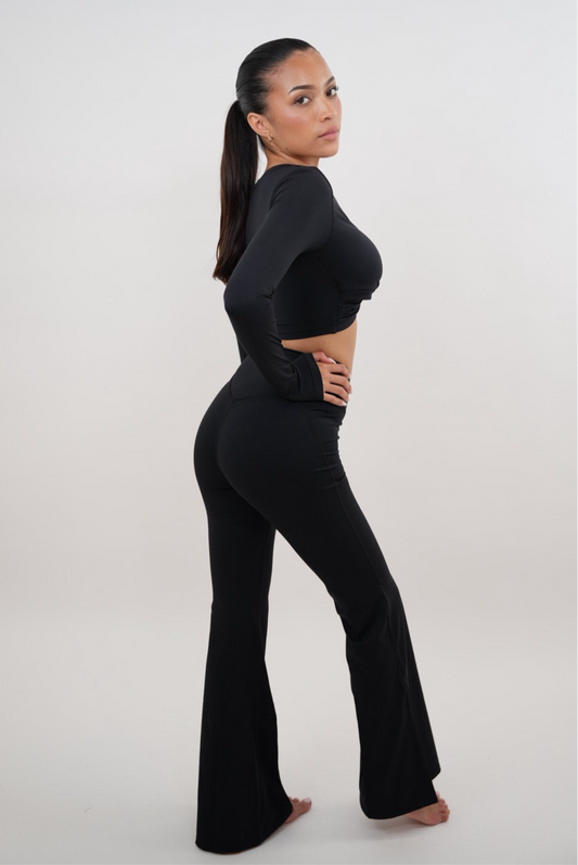 Leggings elásticos negros acampanados I Am Present