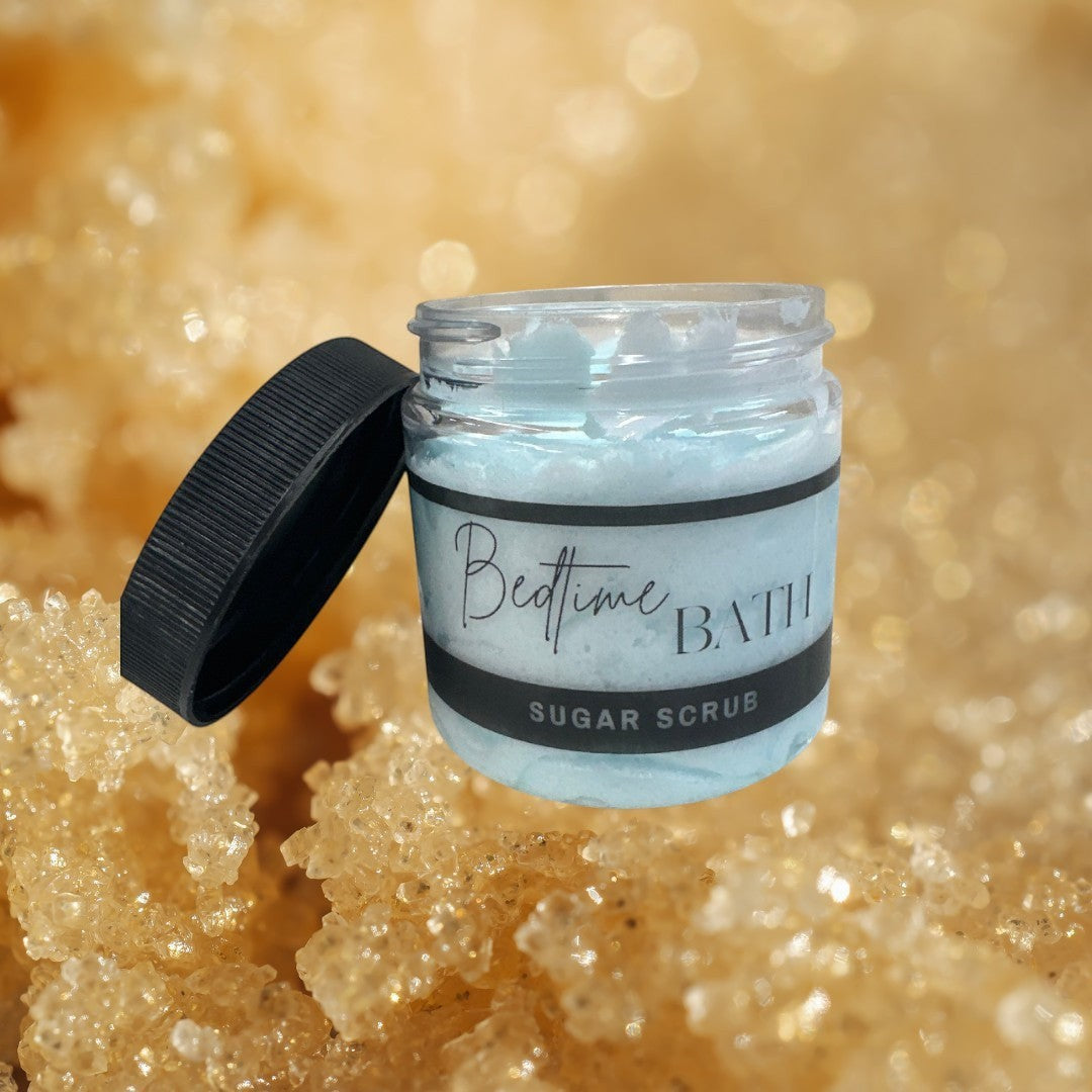 Exfoliante de azúcar para el baño antes de dormir