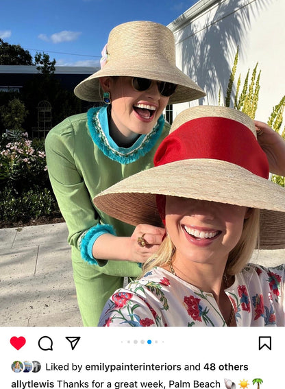 Clematis Bucket Hat - Pink Marigold Block Print Hat Scarf