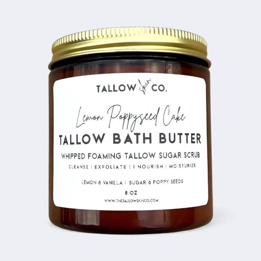 FOAMING TALLOW BATH BUTTER | LEMON POPPYSEED CAKE SUGAR SCRUB
