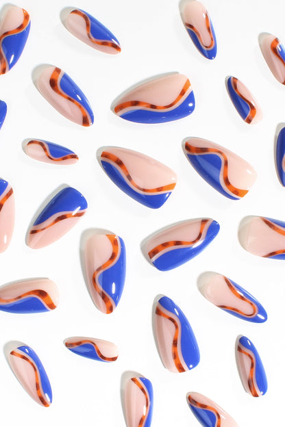 Cobalt Safari | Soft & Durable Press-On Nails