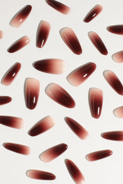 Berry Cocoa Drip | Soft & Durable Press-On Nails
