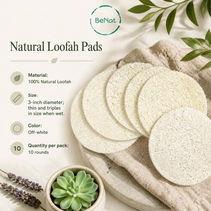 10-Pack Natural Loofah Pads