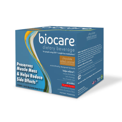 Bebida dietética Biocare de chocolate con caramelo salado y proteína (30 g) (14 porciones)