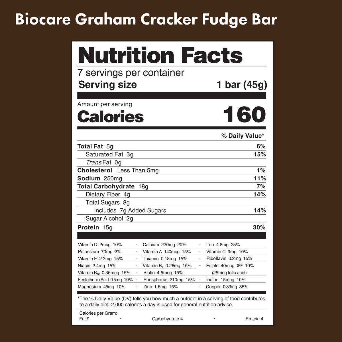 15G Protein Graham Cracker Fudge Bar
