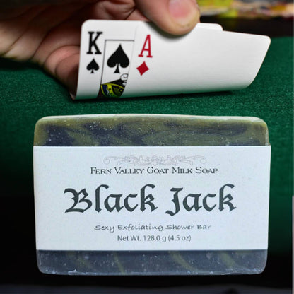 Jabón natural de leche de cabra | Exfoliante sensual para hombres | Black Jack