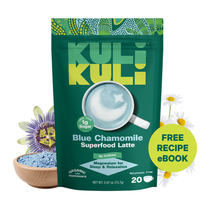 Blue Chamomile Latte for Sleep