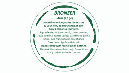 All-Natural Bronzer Loose Powder. Eco-Friendly