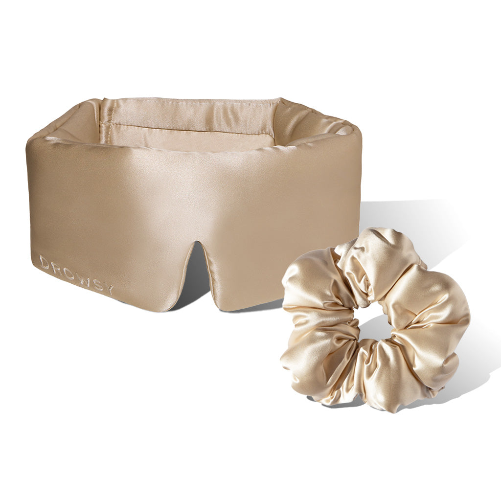 Sleep Mask + Scrunchie - Dusty Gold