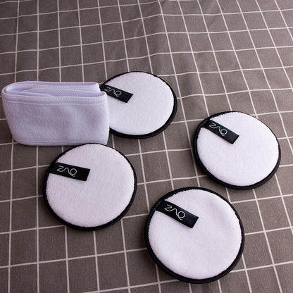 ZAQ Reusable Makeup Remover Pads 4pack with Spa facial Headband