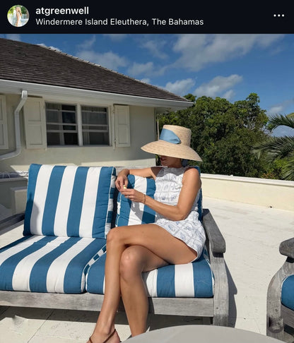 Wildflower Sun Hat - Cornflower Blue Paracord Lanyard with Wood & Jade Toggle Beads