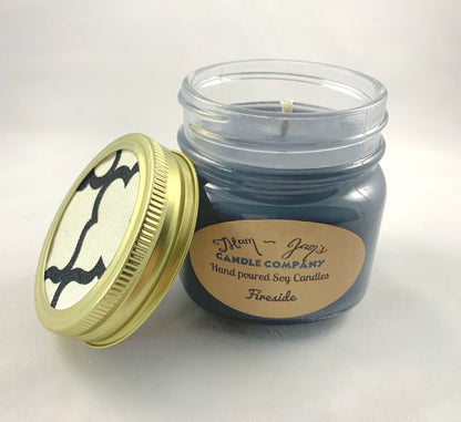 Fireside Soy Candle – Warm & Smoky Wood Scent | Mam Jam’s