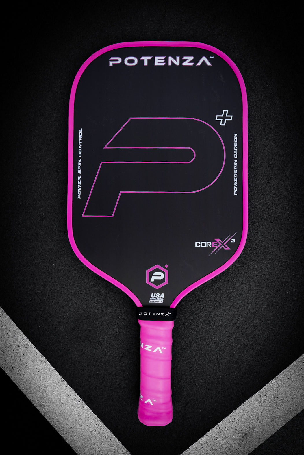 P+ PowerSpin Carbon COREx3 (rosa neón, cara alargada)