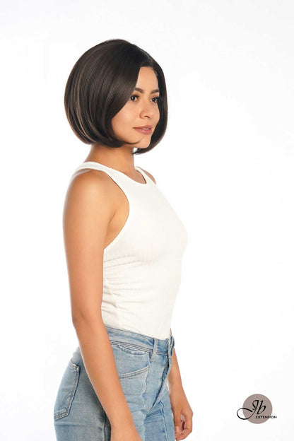 JBEXTENSION 10 Inches Bob Cut Brown Side Part Frontlace Glueless Wig MACI