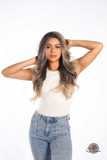 Get influncer look with 26 Inches Curly Mix Blonde Free Part Wig CHELSEY