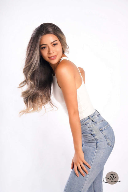Get influncer look with 26 Inches Curly Mix Blonde Free Part Wig CHELSEY