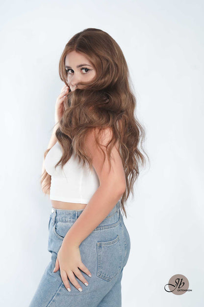 JBEXTENSION 26 Inches Light Brown Body Wave Pre-Cut Frontlace Glueless Wig CLAIRE L LIGHT BROWN